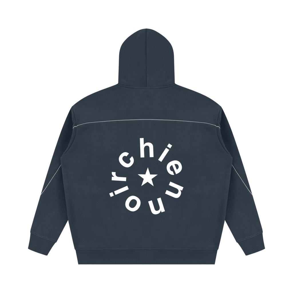 Unisex Oversized Piping Fleece Hoodie