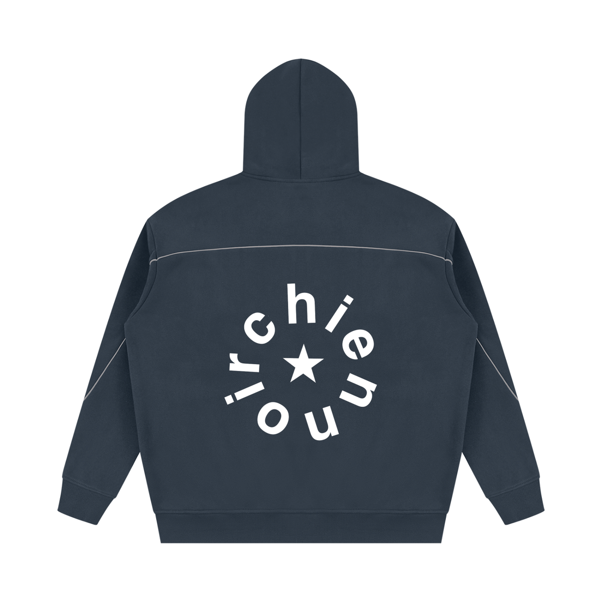 Unisex Oversized Piping Fleece Hoodie