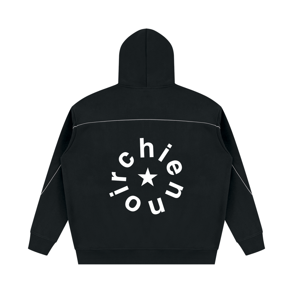 Unisex Oversized Piping Fleece Hoodie