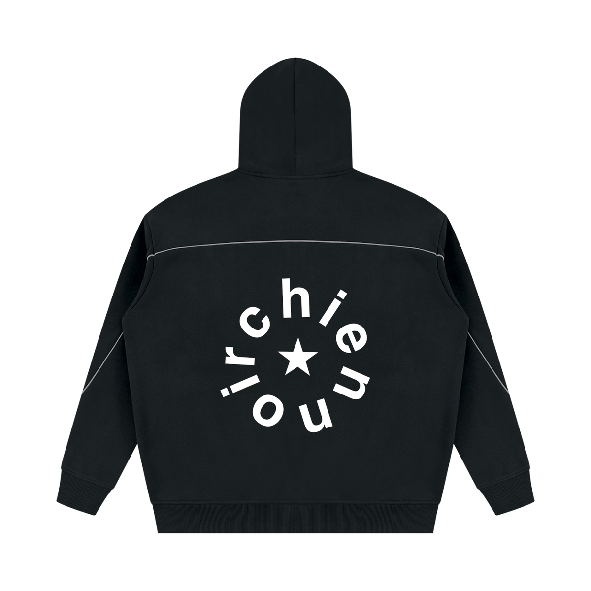 Unisex Oversized Piping Fleece Hoodie