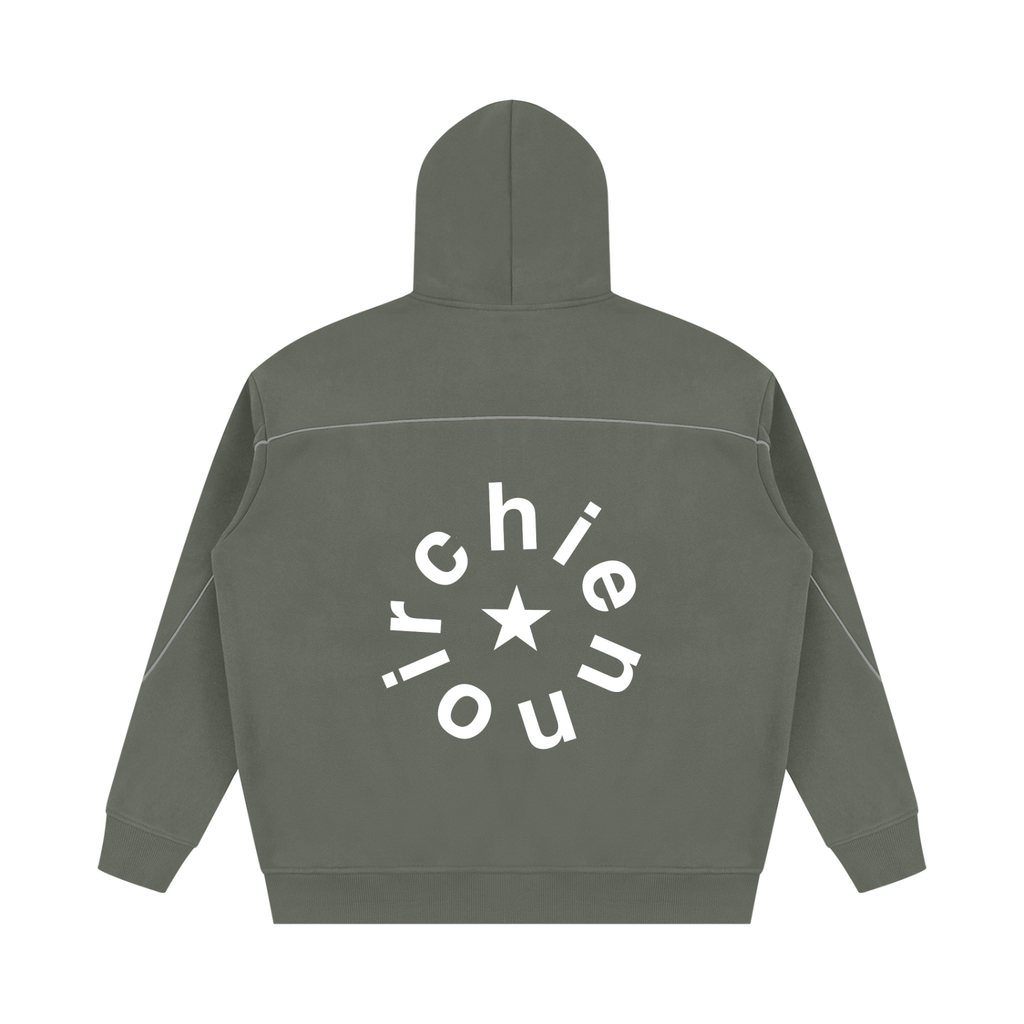 Unisex Oversized Piping Fleece Hoodie