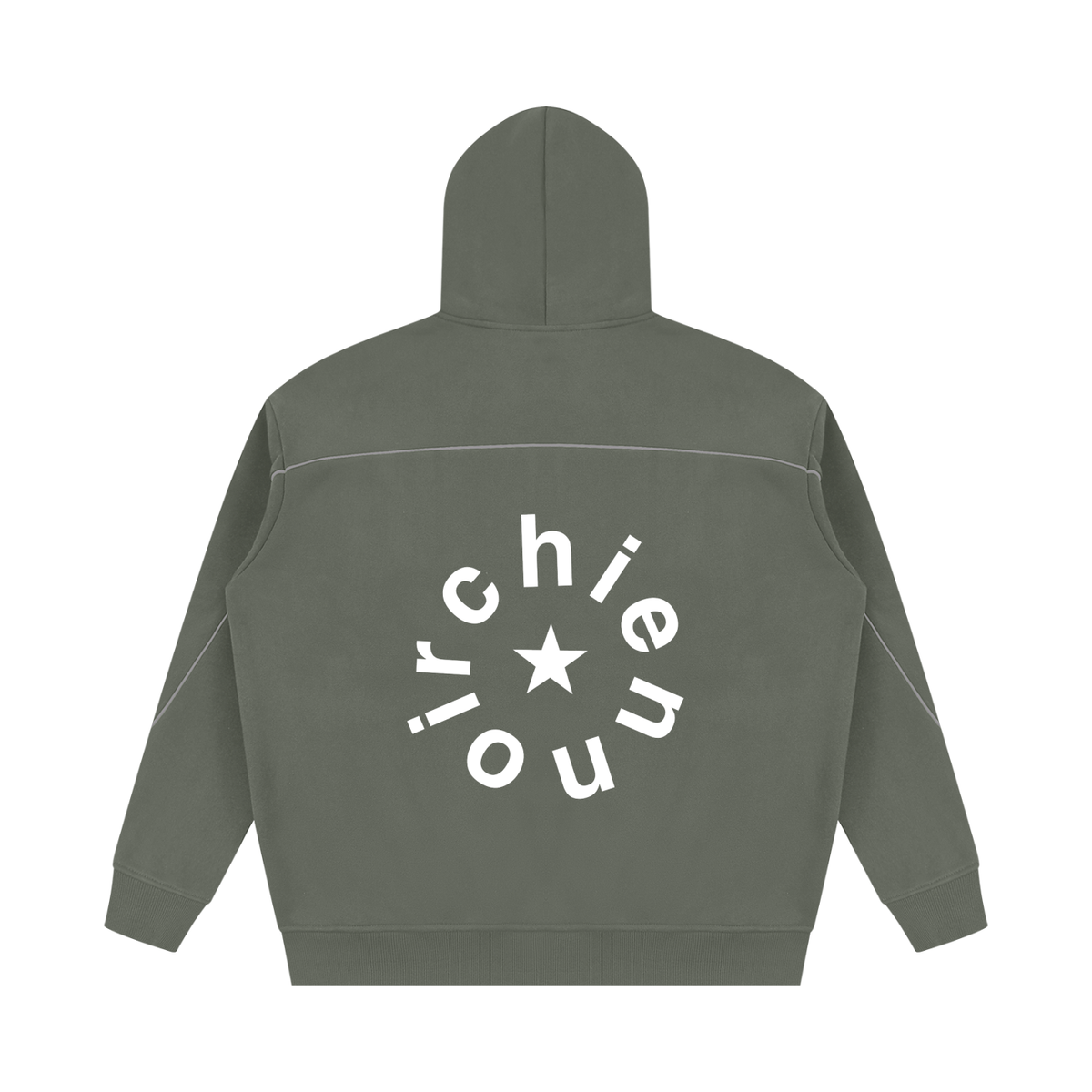 Unisex Oversized Piping Fleece Hoodie