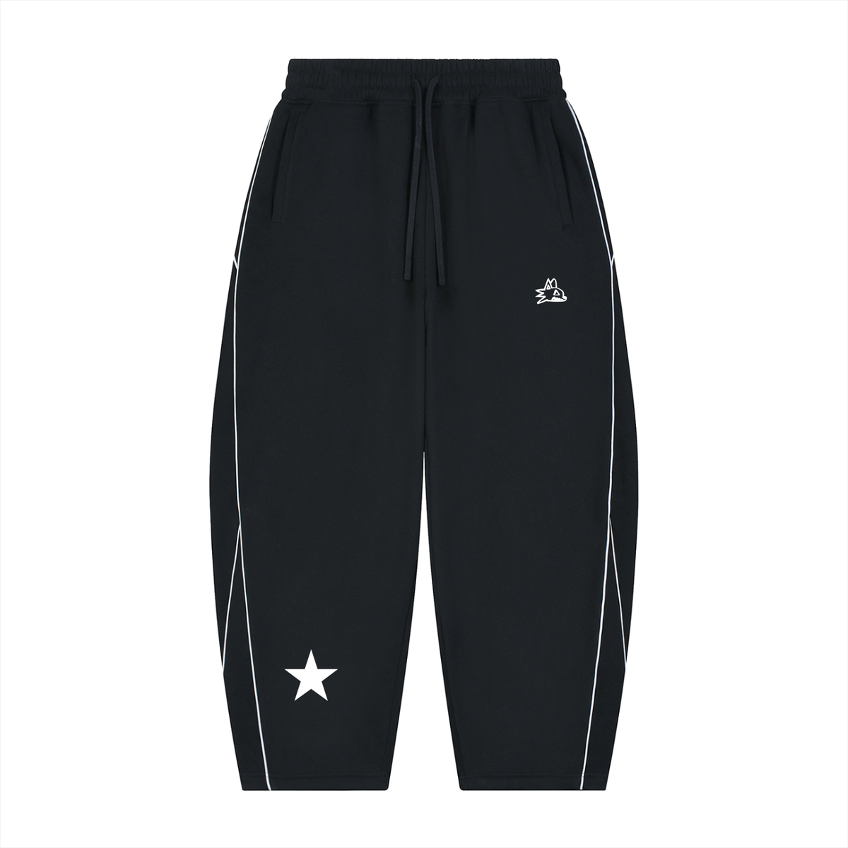Unisex Piping Fleece Barrel Leg Sweatpants