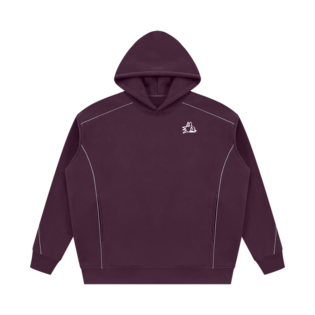 Unisex Oversized Piping Fleece Hoodie