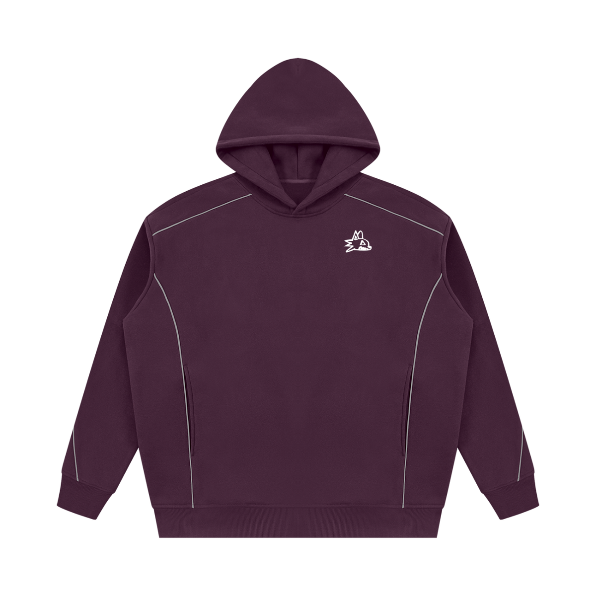 Unisex Oversized Piping Fleece Hoodie