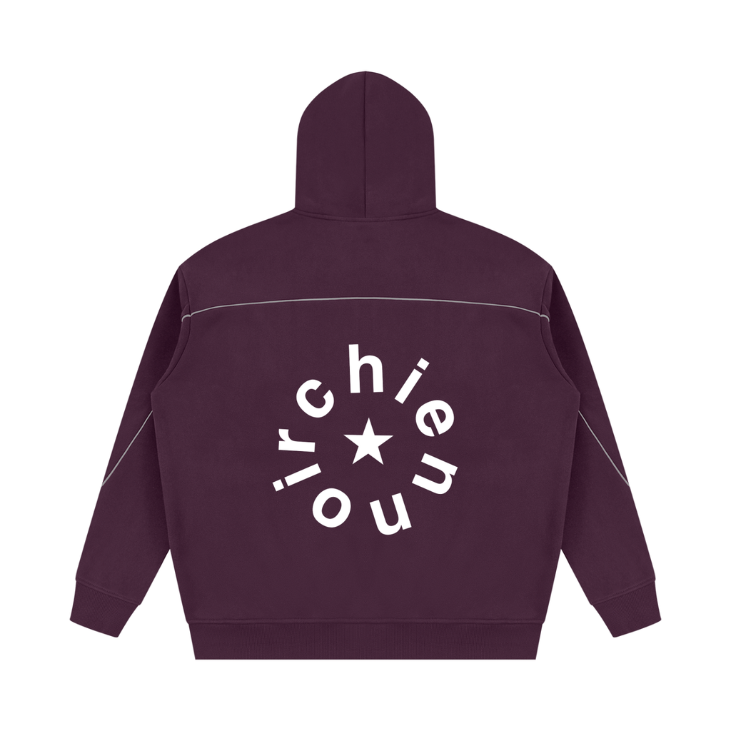 Unisex Oversized Piping Fleece Hoodie