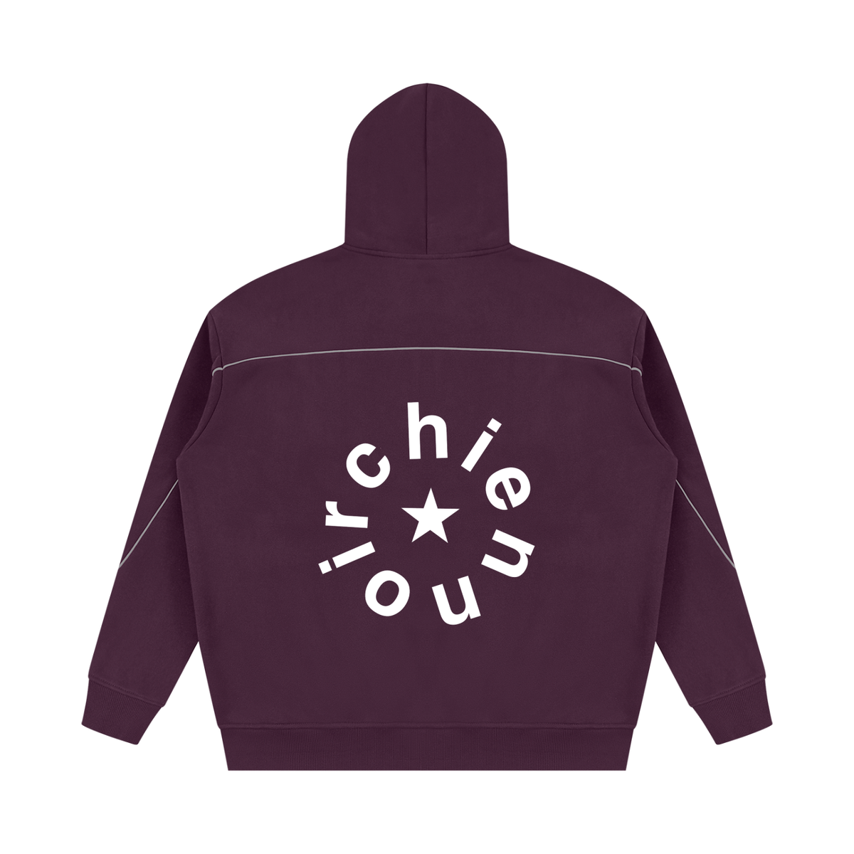 Unisex Oversized Piping Fleece Hoodie